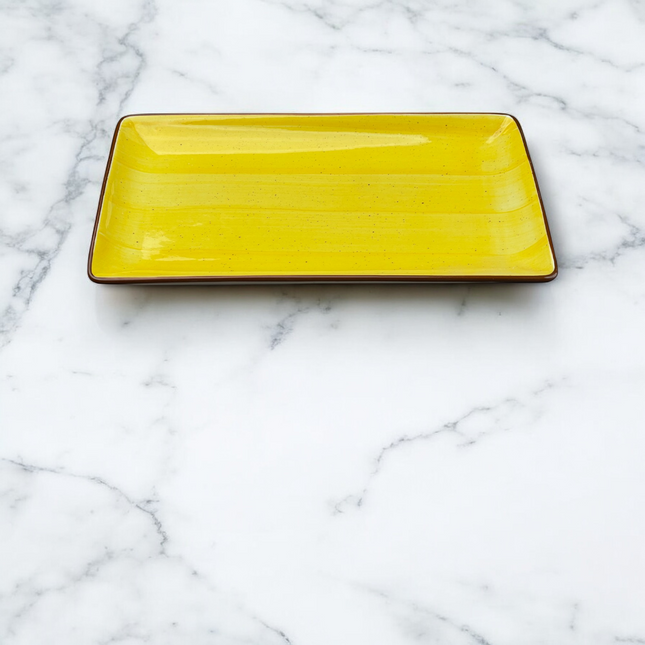 12"x7" Rectangular Platter ( Yellow Colorline )