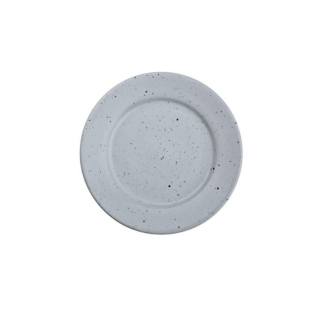 7 inch Flat Plate with Rim ( Grey Matte with Black Specks )