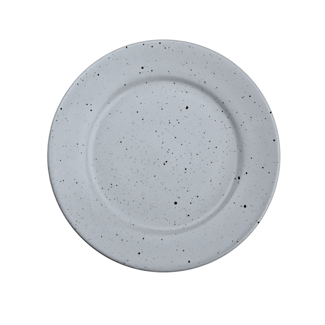 10 inch Flat Plate with Rim ( Grey Matte with Black Specks )