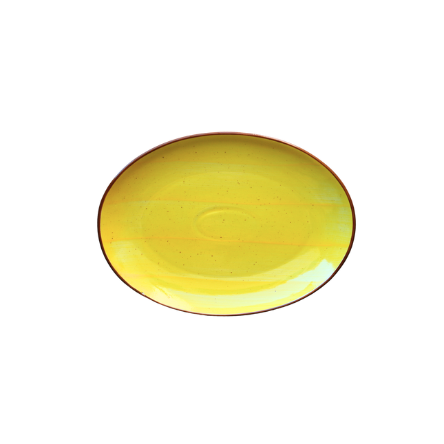 11" Rimless Rice Dish ( Yellow Colorline )