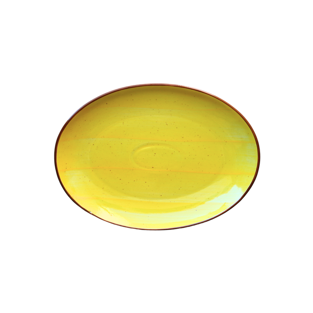 13" Rimless Rice Dish ( Yellow Colorline )