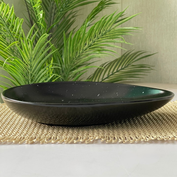 11"x9" Triangular Platter ( Black Matte with White Specks )