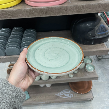Leftover 8 inch Lite Classic Plate ( Teal Colorline )