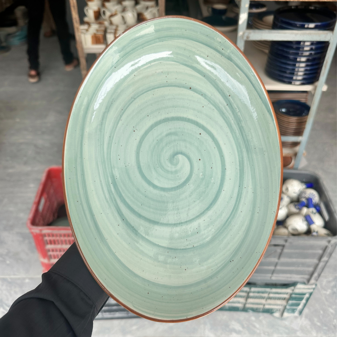 Leftover 13 inch Rimless Rice Dish ( Breeze )