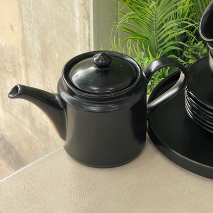 Tea Set - 15 Pieces - ( Textured Black Matte )