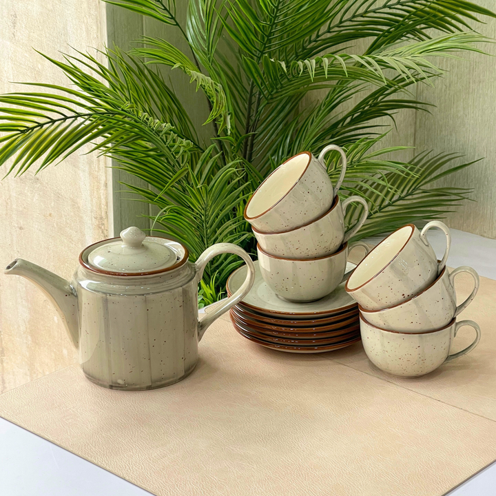 Tea Set - 15 Pieces - ( Ash ) - (WM)