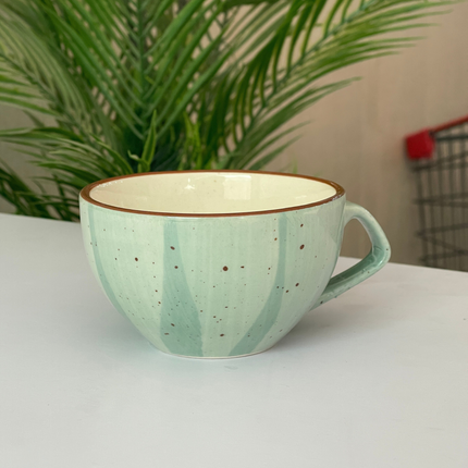 D Handle Coffee Cup Large ( Teal Colorline ) ( 330 ml )