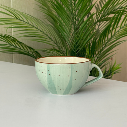 D Handle Coffee Cup Large ( Teal Colorline ) ( 330 ml )