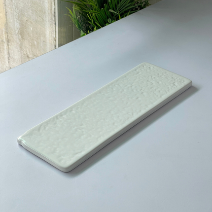 15.5" x 6" Flat Rectangular Slab ( Glossy White )