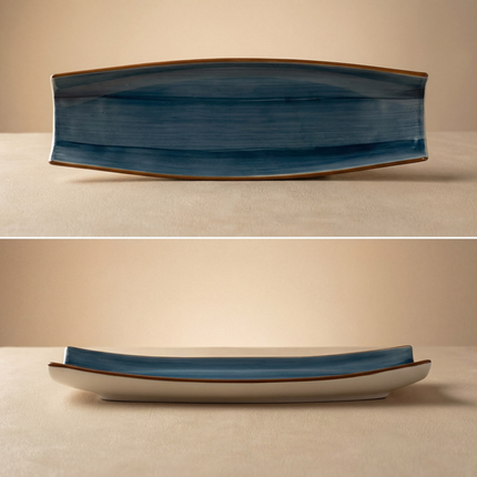 Curved Sushi Platter 14"x4" ( Cobalt Blue Colorline )