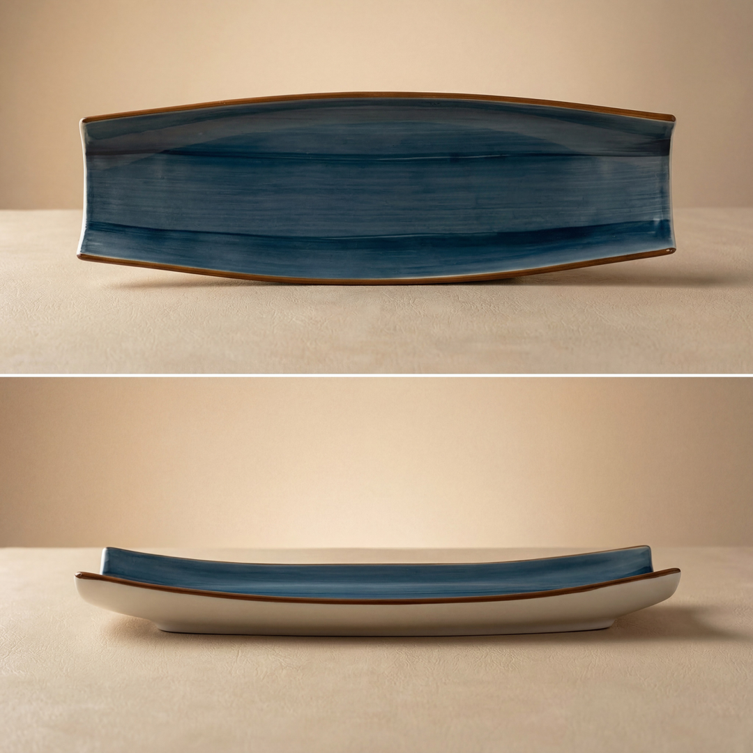 Curved Sushi Platter 14"x4" ( Indigo )