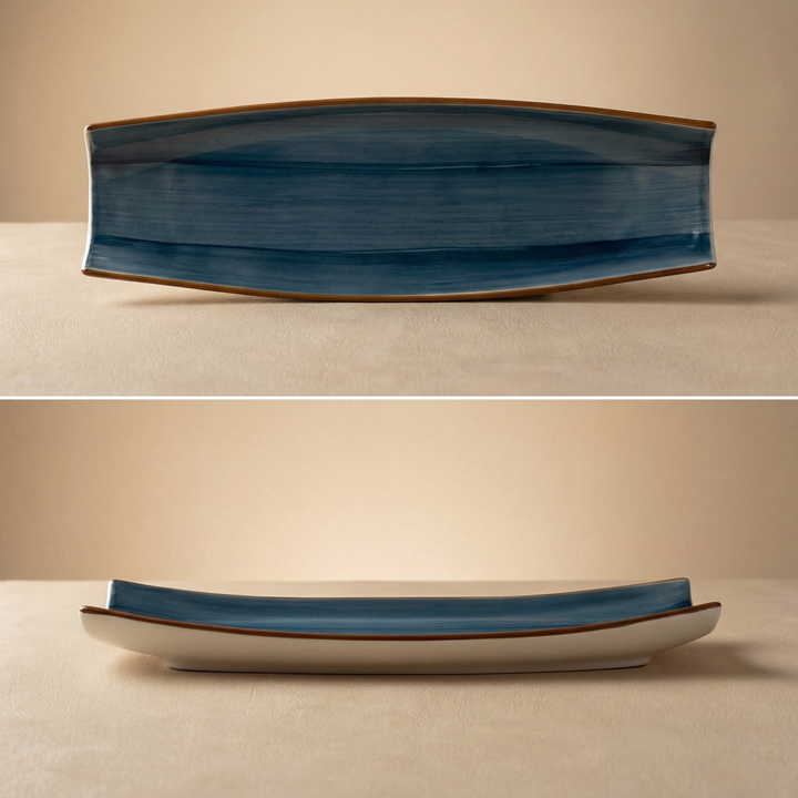 Curved Sushi Platter 14"x4" ( Indigo )