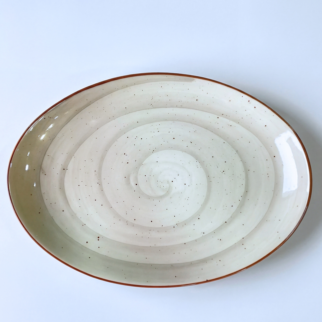 13 inch Rimless Rice Dish ( Grey Colorline )
