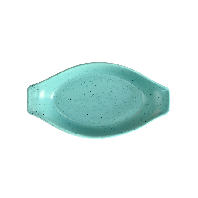 Pasta dish large 10.2"x 5.5" ( Firozi Matte with Black Specks )