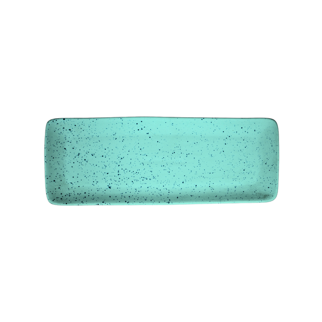 12"x4.5" Rectangular Platter ( Firozi Matte with Black Specks )