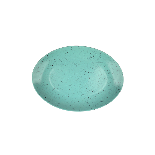 11" Rimless Rice Dish ( Firozi Matte with Black Specks )