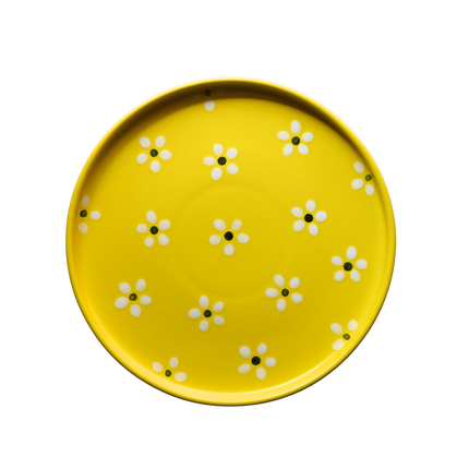 10 inch Classic Plate ( Yellow Matte Floral )