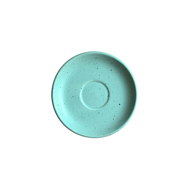 6" NH Saucer ( Firozi Matte with Black Specks )
