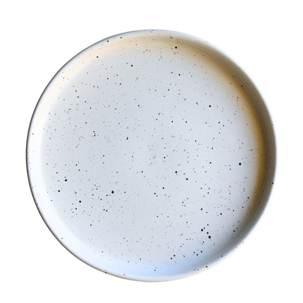 12 inch Classic Plate ( White Matte with Black Specks )