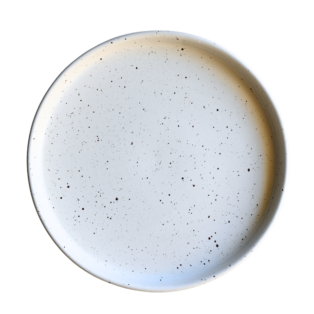 12 inch Classic Plate ( White Matte with Black Specks )