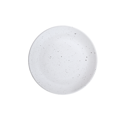 8 inch Rimless Plate ( White Matte with Black Specks )
