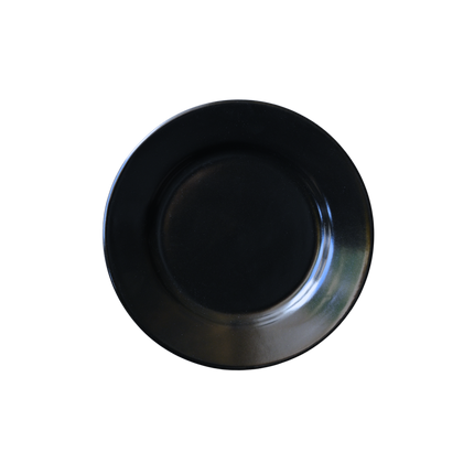 8 inch Flat Plate with Rim ( Textured Black Matte )