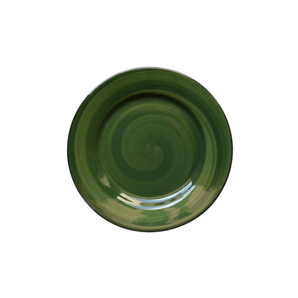 8 inch Flat Plate with Rim ( Dark Green Colorline )