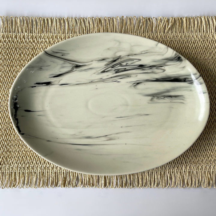13 inch Rimless Rice Dish ( Black Marble )
