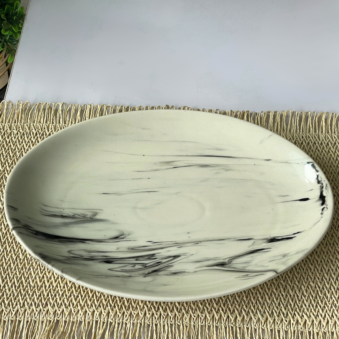 13 inch Rimless Rice Dish ( Black Marble )
