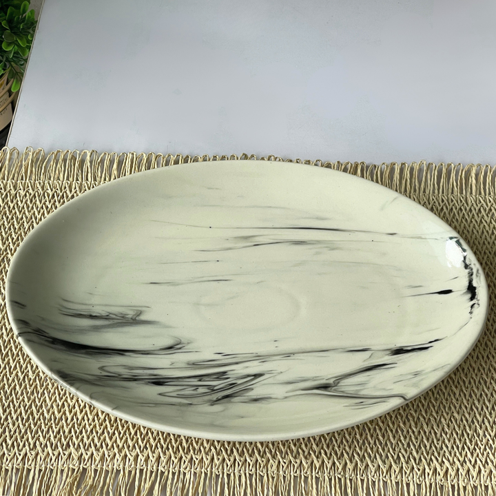 13 inch Rimless Rice Dish ( Black Marble )
