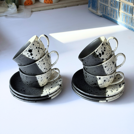 Leftover WM Cup Saucer Set ( Eclipse ) 6 cups 6 saucers ( 220ml )