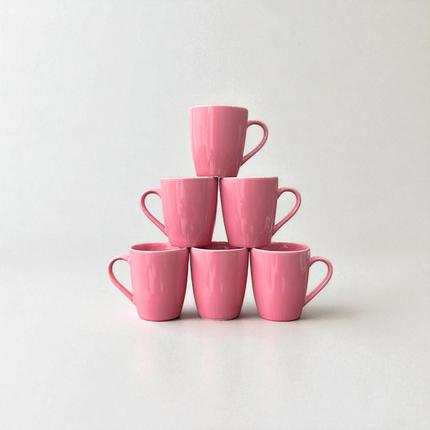 001 Mugs ( Glossy Pink ) – Pack of 6 (210ml)