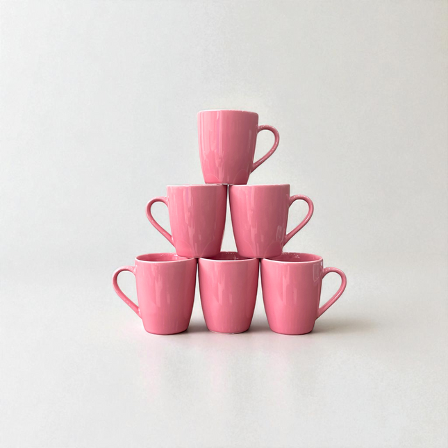 001 Mugs ( Glossy Pink ) – Pack of 6 (210ml)
