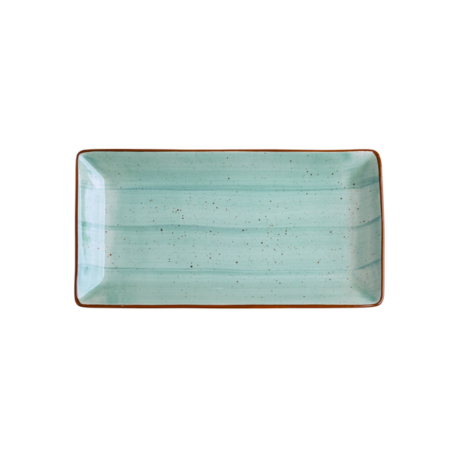 11.5"x6" Rectangular Platter ( Teal Colorline )