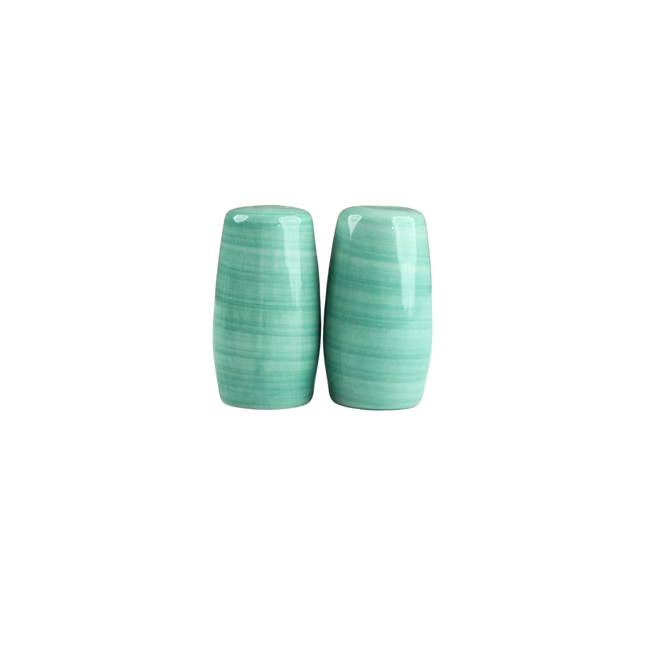 Salt Pepper Shakers ( Teal Colorline ) (Two Pieces )