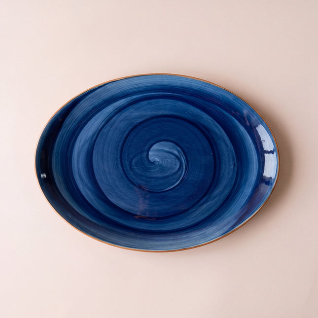 13 inch Rimless Rice Dish ( Cobalt Blue Colorline )