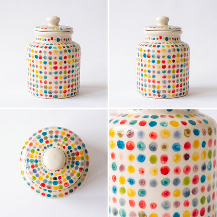 Large Ceramic Candy Jar ( Confetti ) ( 1500 ml ) ( NOT Airtight )