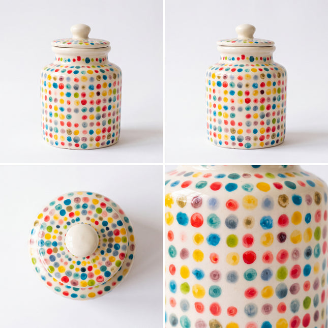 Large Ceramic Candy Jar ( Confetti ) ( 1500 ml ) ( NOT Airtight )