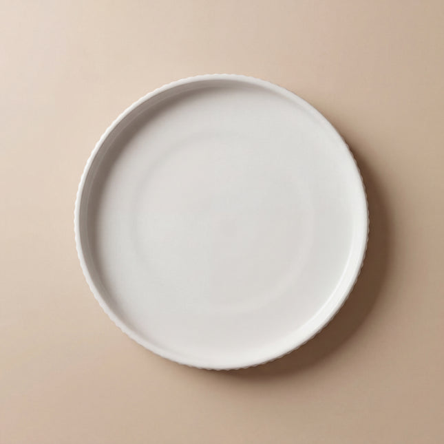 8 inch Pebble Edge Plate ( White Matte )