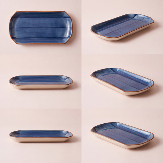 11.5"x6" YM Rectangular Platter ( Cobalt Blue Colorline )