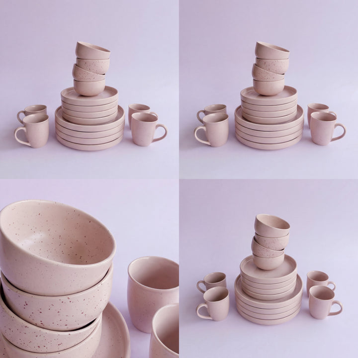 4-Person 16-Piece Breakfast Set ( Old Rose Matte )