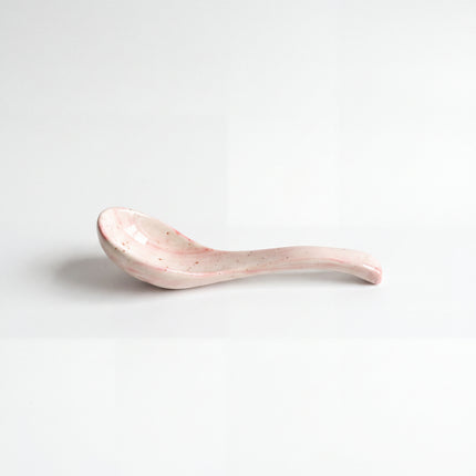 Ceramic Soup Spoon ( Pink Colorline )