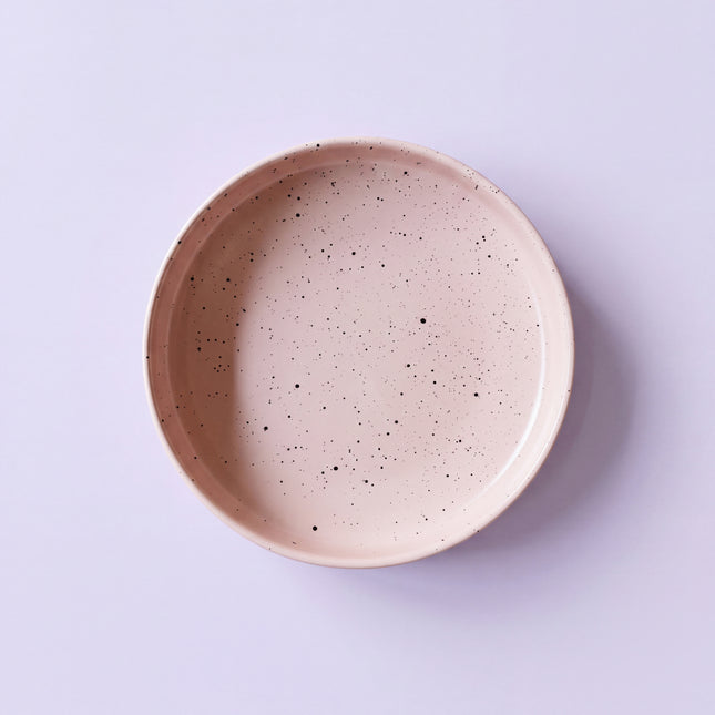8 inch Deep Classic Plate ( Old Rose Matte with Black Specks )