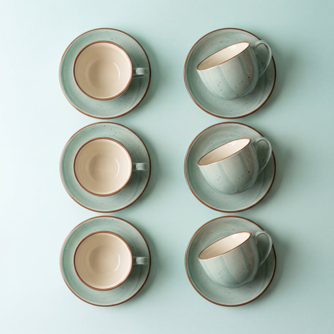 WM Cup Saucer Set ( Breeze ) ( 220 ml ) ( 6 Cups 6 Saucers )