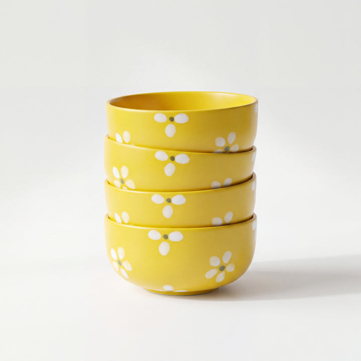 4-Person 16-Piece Breakfast Set ( Yellow Matte Floral )