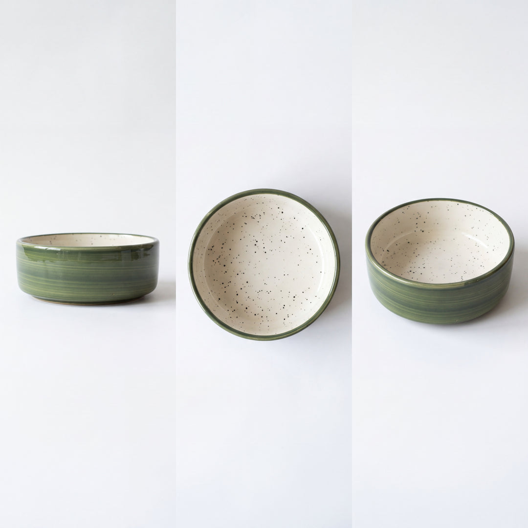 6 inch Classic Bowl ( Outer Dark Green Colorline ) ( 540 ml )
