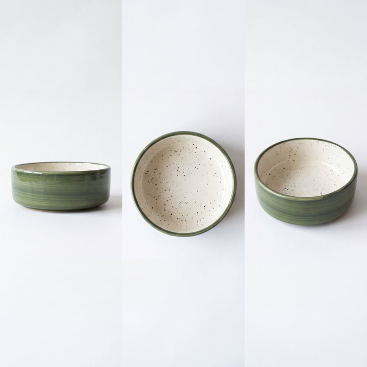 6 inch Classic Bowl ( Outer Dark Green Colorline ) ( 540 ml )