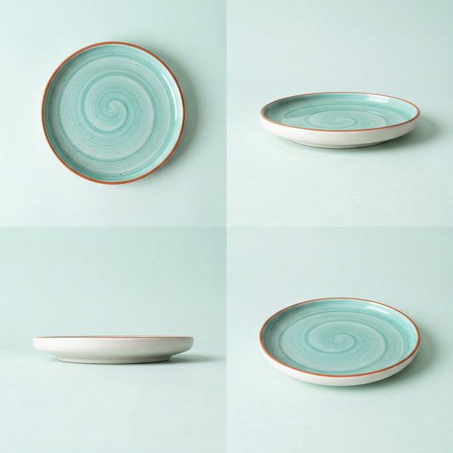 8 inch Lite Classic Plate ( Teal Colorline )