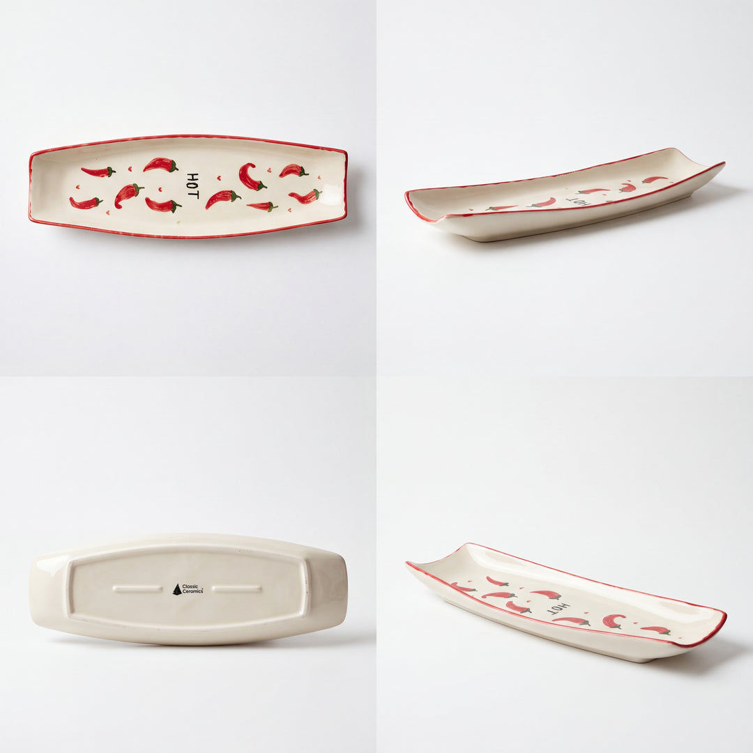 Curved Sushi Platter 16"x5" ( Hot Chilli )