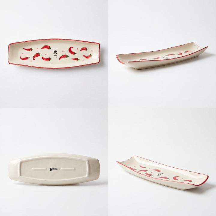 Curved Sushi Platter 16"x5" ( Hot Chilli )